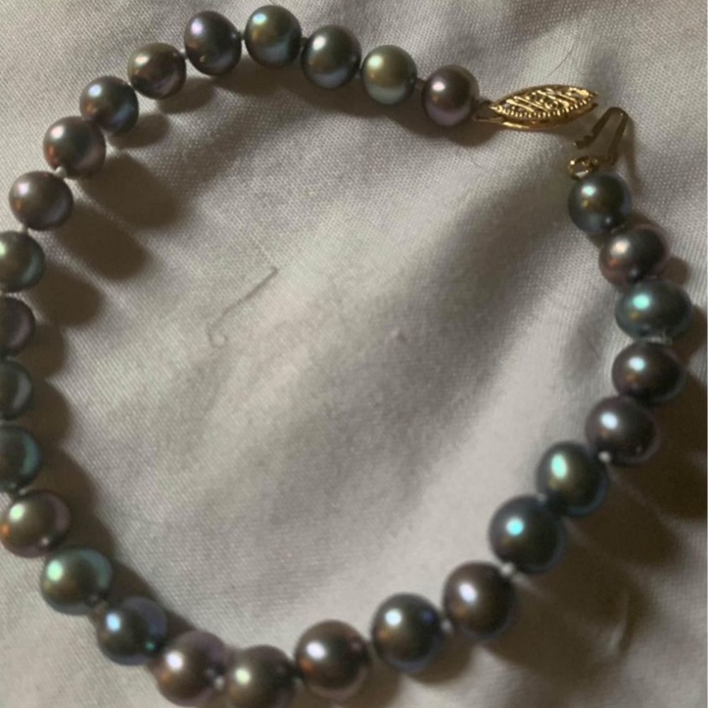 Vintage 14k genuine pearl bracelet